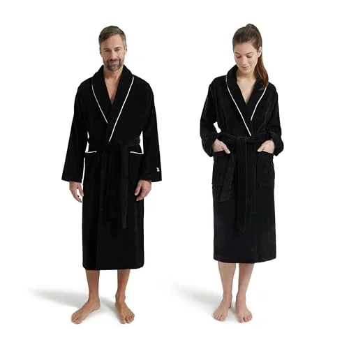 möve Homewear sjalkrage badrock velour i storlek XXL tillverkad av 100% bomull, svart 4013165289445