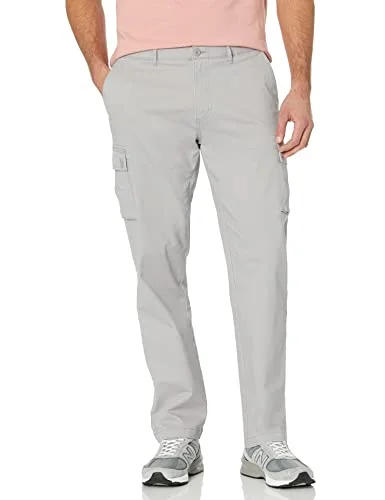 Amazon Essentials Men's Stretchiga cargobyxor med rak passform (finns i Big & Tall), Ljusgrå, 38W / 34L 191770917107