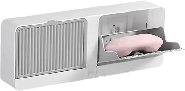 1 st Dammtätt Tvålkopp för Duschvägg, Självhäftande Väggmonterad Tvålfat, Borrfri Tvålhållare i Plast med Dränering, Vit-Grå DS26-031001080 1 st Dammtätt Tvålkopp för Duschvägg, Självhäftande Väggmonterad Tvålfat, Borrfri Tvålhållare i Plast med Dränering, Vit-Grå DS26-031001080