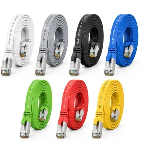 0,5m 7 färger stycken CAT.7 Gigabit Ethernet LAN platt bandkabel (RJ45) nätverkskabel rå kabel (10Gbit / s) installationskabel tunn kompatibel med Cat.5 Cat.5e Cat.6 4251073629087 0,5m 7 färger stycken CAT.7 Gigabit Ethernet LAN platt bandkabel (RJ45) nätverkskabel rå kabel (10Gbit / s) installationskabel tunn kompatibel med Cat.5 Cat.5e Cat.6 4251073629087