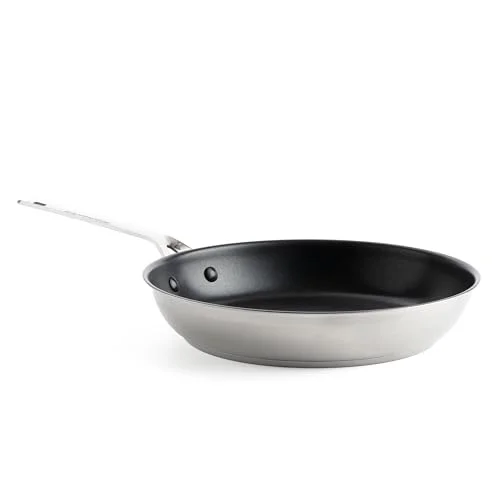 KitchenAid stekpanna i rostfritt stål, non-stick köksredskap, alla hällar + induktion, ugn- och diskmaskinsäker - Ø 28cm, traditionell 4895156671848