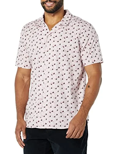 Amazon Essentials mäns Slim Fit semesterskjorta, lavendel palmbladtryck, Large 196433223854
