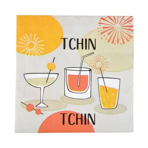 Homéa, Set med 20 pappersservetter 33x33 cm Tchin 3574380630135
