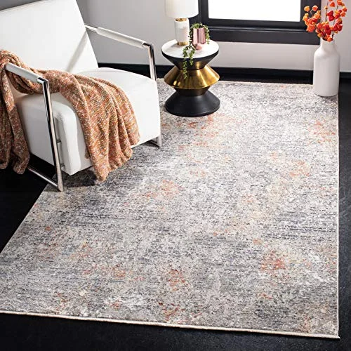 SAFAVIEH Modern matta för vardagsrum, matsal sovrum dröm kollektion kort lugg grå flerfärgad 152 x 244 cm 889048743380