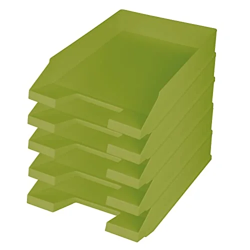 helit H2661653 brevfack the green staff, DIN A4 C4, 5 stycken, ljusgrön, förvaringsfack stapelbara av återvunnen plast, blå ängel certifierad 4012086199949