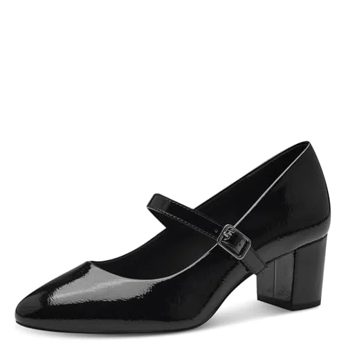 MARCO TOZZI Dampump med rem 22245243 pumps, Svart patent, 40 EU 4064232068104