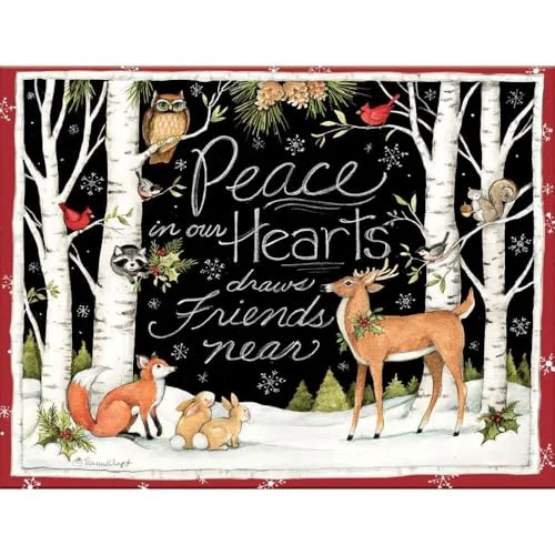 Lang 1004777 julkort Peace in Our Hearts, konstverk av Susan Winget, 18 kort, 19 kuvert, 13,7 x 17,5 cm 739744169369