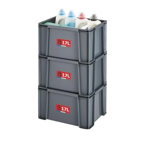 Sundis set med 3 förvaringslådor MASTER BOX, 17L Modulär och staplingsbar Antracitgrått 3234530012869