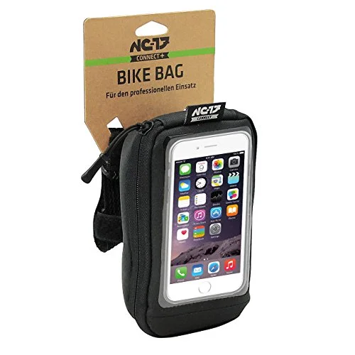 NC 17 Connect cykelstommen väska│styrväska│smartphoneväska│mobiltelefonhållare│förvaringsfack│kabelgenomlopp│pekskärm│svart 4250149443596