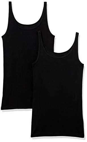 Amazon Essentials tunn remtank för kvinnor, 2 pack, svart, Small 194223698523