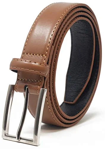 Ashford Ridge herr 30 mm (1,25 tum) kostymbyxor läderbälte, SOLBRÄNNA, M (81/91 cm) 5055158517264