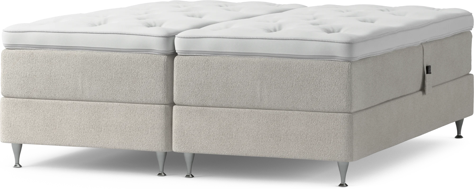 Delux Dream Ställbar säng, dubbelsäng med bäddmadrass och sängben W477f