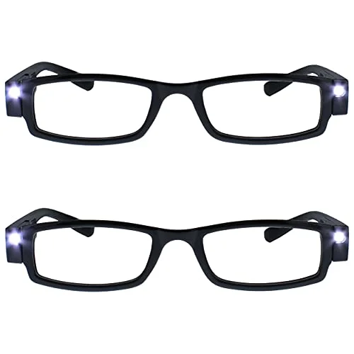 The Reading Glasses Company 2 pack upplysta LED nattljusläsare män kvinnor svart LL1 1 +1,00 5055955352914