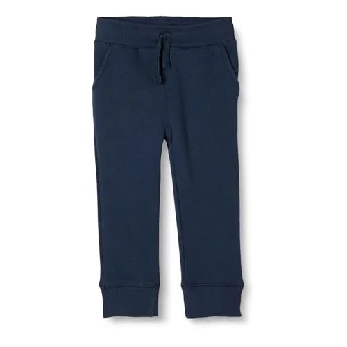 Amazon Essentials Fleece joggingbyxor för pojkar, mörk marinblå, Small 194223207473