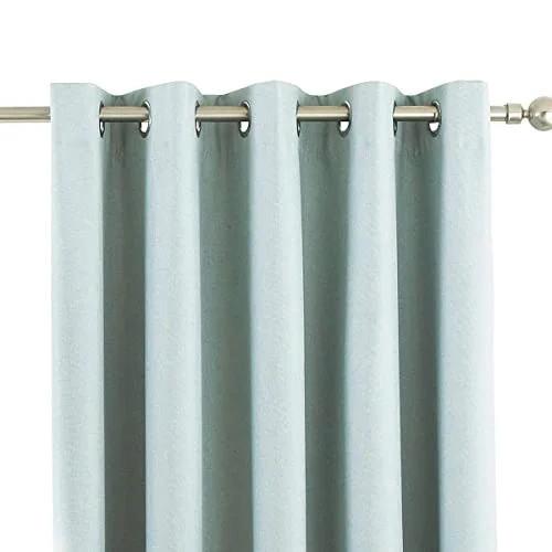 Riva Home Eclipse Mörkläggningsöljettgardiner, polyester, anka ägg blå, 90 x 54 (229 137 cm) 5025532288707