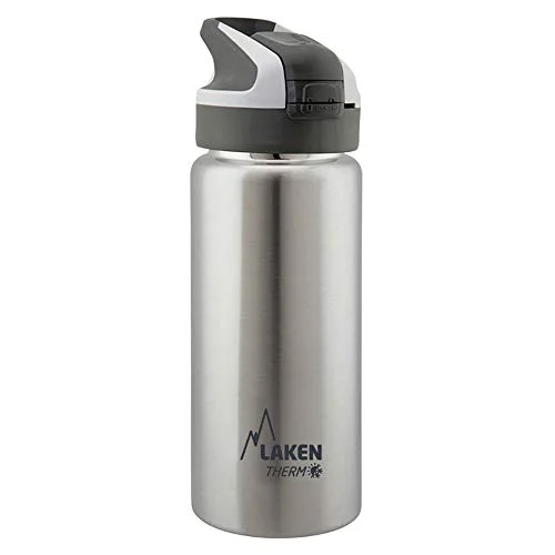 Lakan unisex vuxen termos med topplås 0,5 l termosflaska, silver, 8412544044587