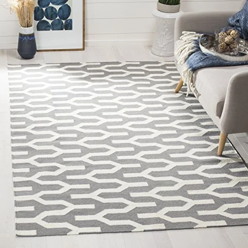 Safavieh "Wilton" platt väv durie 121 X 182 cm Silver/Ivory 683726788614