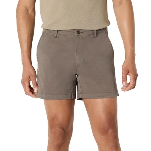Amazon Essentials Herr Slim Fit 5 tum platt framsida komfort stretch chino kort (tidigare Goodthreads), grå, 42 191770811276