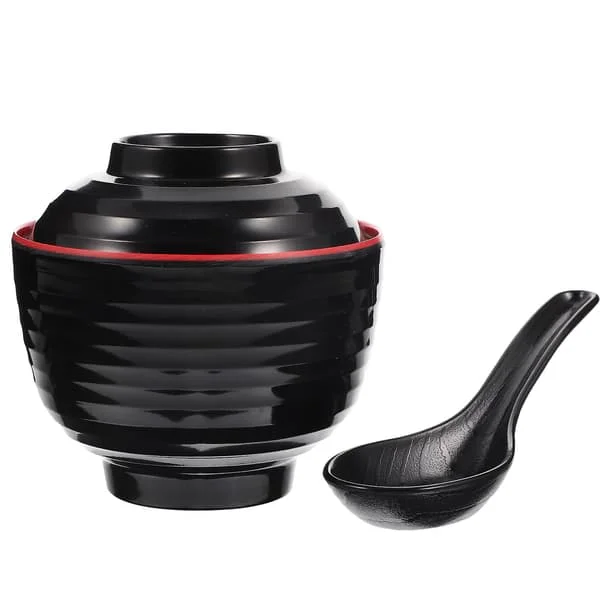 1 set japansk misosoppa skål med sked japansk stil ris skål täckt misosoppa skål RD-139521 1 set japansk misosoppa skål med sked japansk stil ris skål täckt misosoppa skål RD-139521