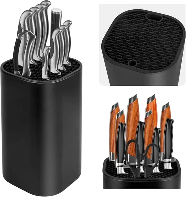 1 pc Knife Holder without Knives, Empty Kitchen Knife Block, Universal Black Knife Holder, Kitchen Knife Rack, Kitchen Knife Storage Z-FD-2604-ROG-TC9642 1 pc Knife Holder without Knives, Empty Kitchen Knife Block, Universal Black Knife Holder, Kitchen Knife Rack, Kitchen Knife Storage Z-FD-2604-ROG-TC9642