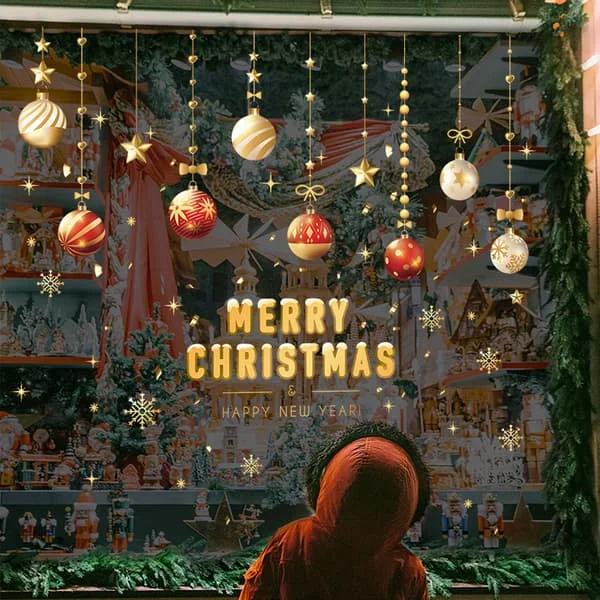 1 Set Jul Fönsterklistermärken för Glas, Julgranskulor God Jul Fönsterklistermärken Juldekorationer Fönsterdekaler RDJR8-13193 1 Set Jul Fönsterklistermärken för Glas, Julgranskulor God Jul Fönsterklistermärken Juldekorationer Fönsterdekaler RDJR8-13193