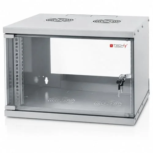 TECHLY PROFESSIONAL 02229 rackskåp 19" väggmonterad 6U prof. 450 grå monterad 8054529022229
