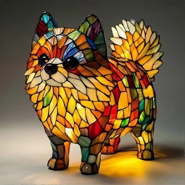 1-Pack Ny Pomeranian Lampa Hem Skrivbordsdekoration JNBOK-7200