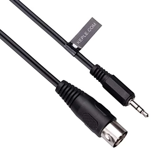 5 DIN MIDI till 3,5 mm AUX TRS uttag Ljudkabel, stift stereokontakt kompatibel med smartphones, bärbara datorer för PC, förstärkare, HI FI ljudsystem, Stöder analog ljudsignal (L / R + massa) 0.5m 5056348863529