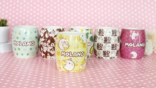 6vibes Molang stor kopp söt 400 ml porslin ananas is kaffe & te motivkopp med Piupiu som present från 4251863102936