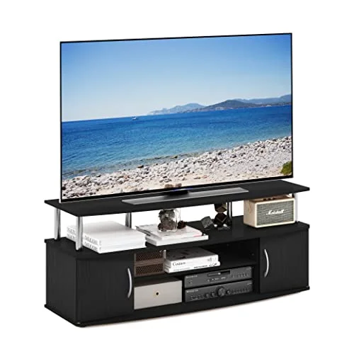 Furinno stativ, enhet för TV upp till 55 tum, konstruerat trä, amerikanskt/rostfritt stål, 119,9 (B) x 49,8 (H) 40,1 (D) cm 810006774764