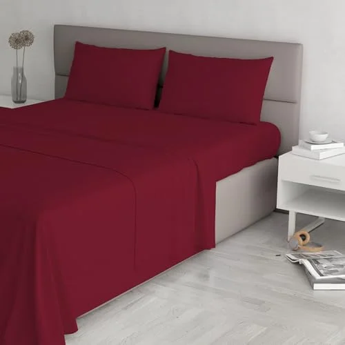 Italian Bed Linen Max Color sängkläder set, Bordeaux, dubbel 8058575002907
