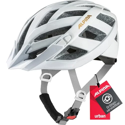 ALPINA PANOMA Classic, white prosecco gloss, 56 59 cm, optimalt ventilerad touring cykelhjälm med valfritt LED ljus för vuxna 4003692331380
