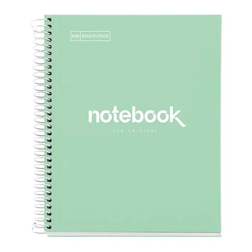 Miquelrius Notebook A5 Points Notebook, 1 färgremsa, 80 ark med prickade linjer (prickar), papper 90 g Mikroperforerat 2 hål för ringar, hårt kartongomslag, mintfärg 8422593465561