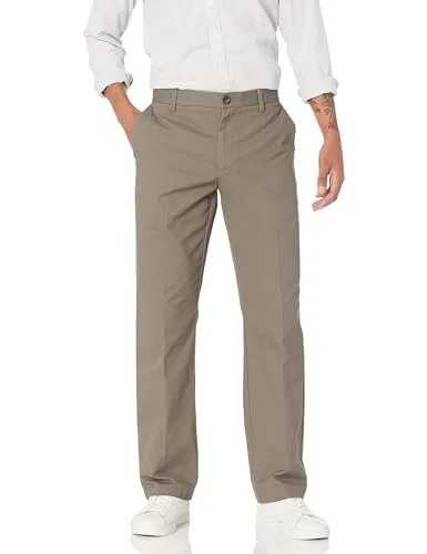Amazon Essentials Classic Fit Wrinkle Resistant flat framsida chino byxor trosa, grå (taupe), W34/L30 195111743141