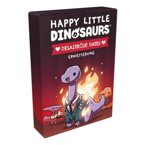 Ostabila spel, Happy Little Dinosaurs Desaströse Dates, förlängning, festspel, kortspel, 24 spelare, från 8+ år, 3060 minuter, tyska, flerfärgade, färgglada 3558380118787