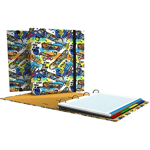 Grafoplás 4 ringar Arkiv med ersättning A4 Inkluderar 100 5x5 fyrkantiga ark Separatorer Transparent om Bits&Bobs Pop Up Design Street Carpebook FSC 8413623056873