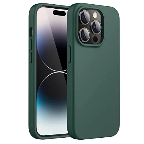 iPhone 14 Pro väska, kameraskydd, insida med mjukt mikrofiberfoder, stötsäker och smal mobiltelefonficka, stötsäkert helkroppsfodral, ArmyGreen 763709035994