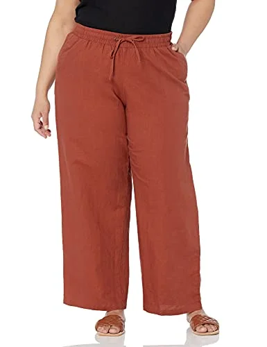 Amazon Essentials damlinne blandning dragsko breda ben byxa (finns i plusstorlek), terrakotta, 3X 195111449241