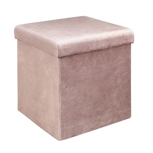 Home Deco factory bagagerumsmatta vikbar förvaring platsbesparande sammet Cotele rosa 3664944250364
