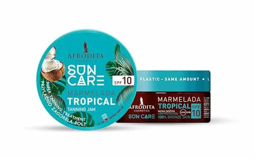 Afrodita Cosmetics SUN CARE sylt TROPICAL F10 200 ml Snabb solbränna med solskyddsfaktor 10 För en snabbare, säkrare och mer intensiv Vegan 3831070653769