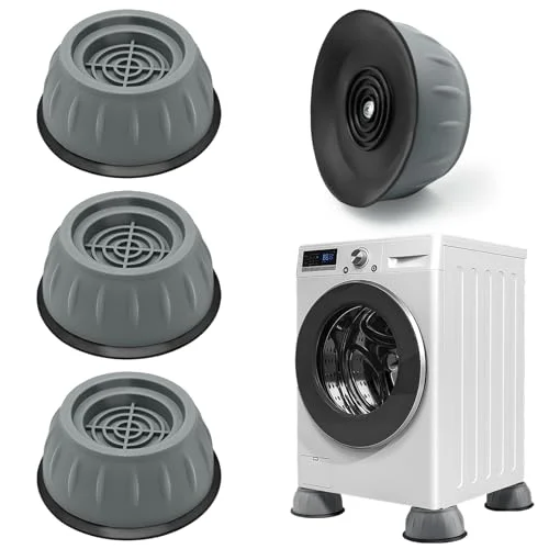 4 st Anti vibrationsfötter för tvättmaskin, tvättfötter, universellt halkfritt gummi gummifötter tvättmaskiner, lämplig tvättmaskinsskydd och förlänger livslängden 789336947738