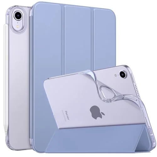MoKo Case Fit New iPad Mini 7 (A17 Pro) 2024, 6th Generation 2021 (8.3 inch), 6 Case, Soft TPU Translucent Frosted Back Cover for 7th, Grayish Purple 840034678925