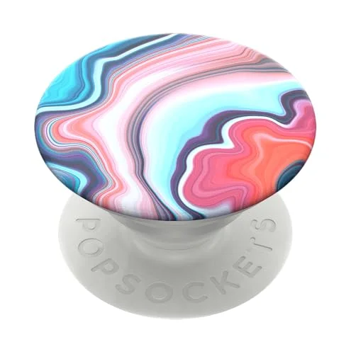 PopSockets PopGrip Hopfällbar Stativ och Grepp för Smartphone Surfplatta med en Swappable PopTop Banded Agate 842978133591