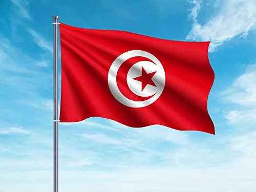 OEDIM Tunisiens Flagga 150x85cm Förstärkt och med spins 2 metallöljetter vattentät 745373189364