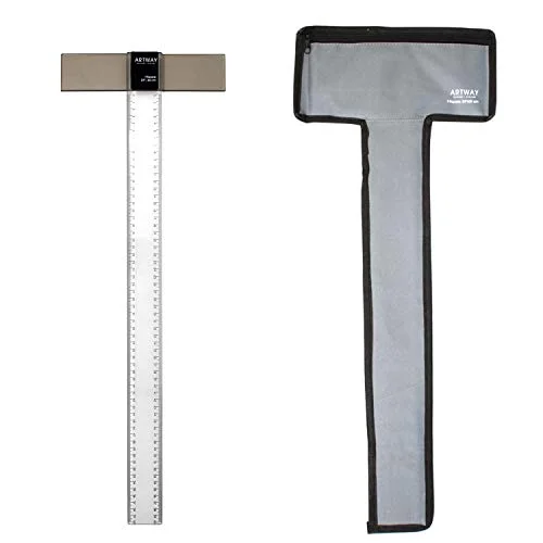 Artway Akryl T Square 60 cm perfekt för utarbetande/teknisk ritning/arkitektur inkluderar skyddande bärväska med axelrem 5060669632979