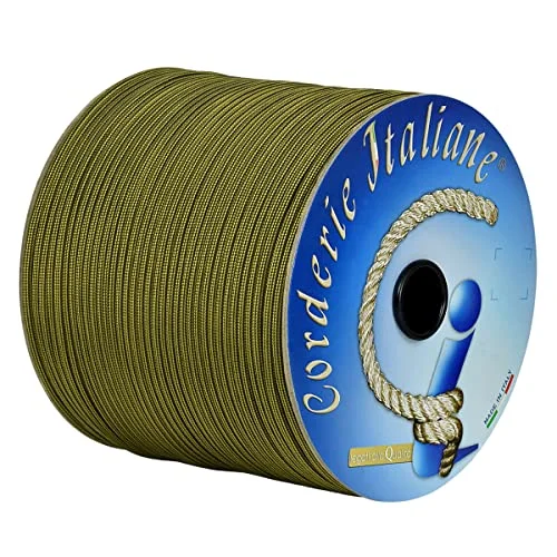 Paracord 550 Type III Basic, gul/svart 4 mm 10 mt, 7 trådar, 100% Tillverkad i Italien 006079316 Corderie Italiane 8030959079316