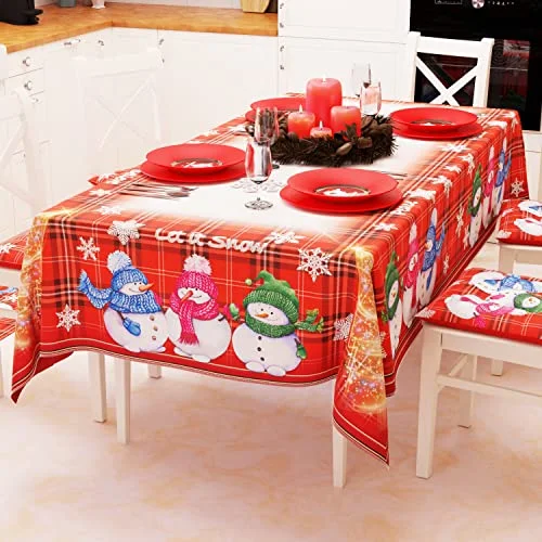 PETTI Artigiani Italienska Duk, Bordsduk för julpynt, Kök jul Ritning Gubbe X12 sits (140 x 240 cm) 100% Made in Italy 5056411151171