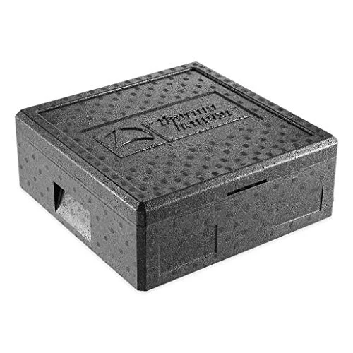 Thermohauser EPP termolåda, pizza svart med lock 12,5 liter 41 x 16 cm pizzabox för leveranstjänst 4013528497081