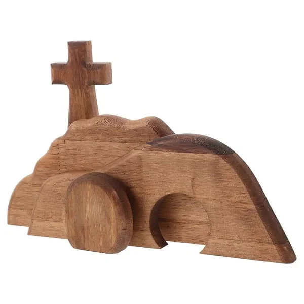1 Set av Den Tomma Graven Påskscen och Kors Påskdekorationer Påsk Uppståndelse Scen Ornament ZZZ-L-31396