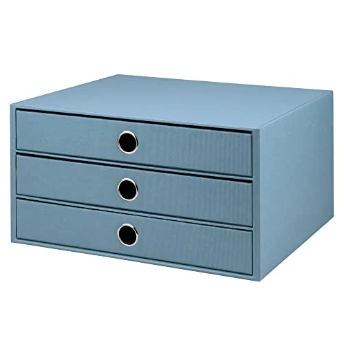 Rössler 1524452153 S.O.H.O. Lådor med 3 för DIN A4, fingerhål, denim, 343 x 250 185 mm, 1 styck 4014970137266